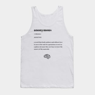 Funny Anonymous Word Definition Dictionary Tank Top